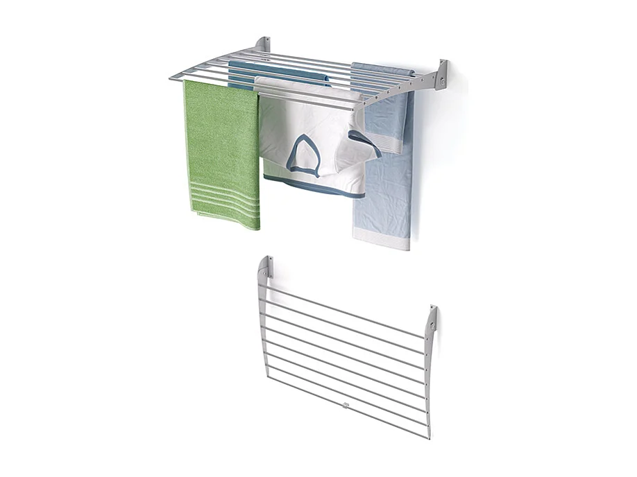 Étendoir à linge mural en aluminium résistant – gris – 82x50x10 cm Fold Down 80
