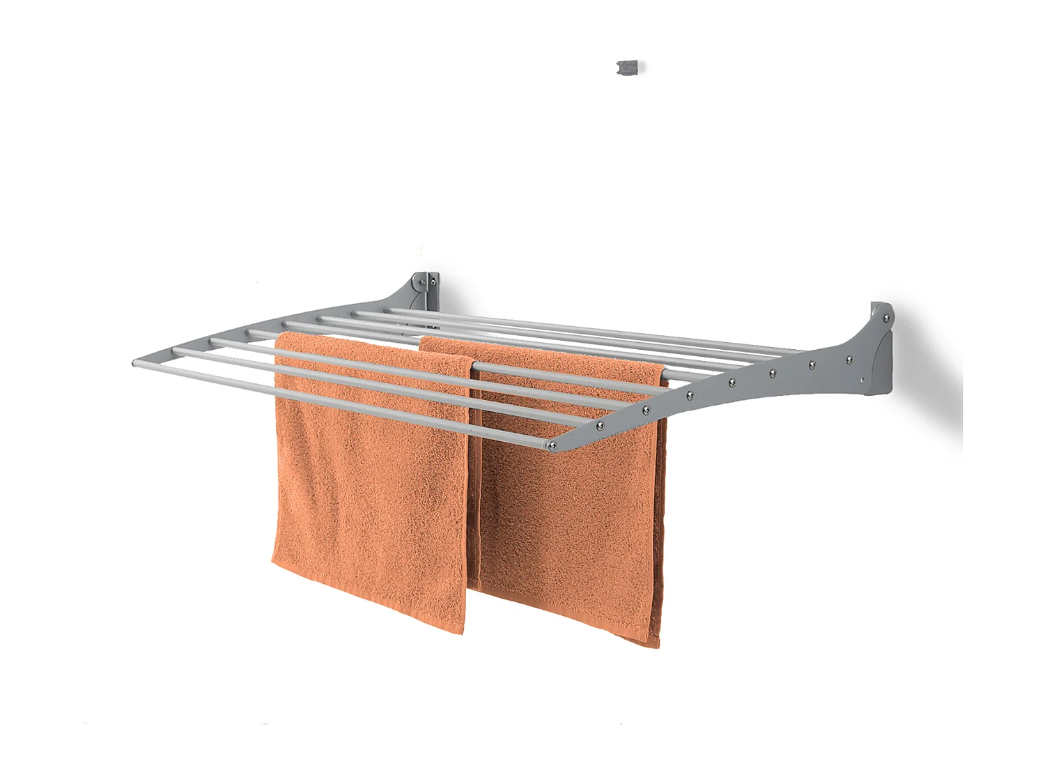 Étendoir à linge mural en aluminium résistant – gris – 82x50x10 cm Fold Down 80