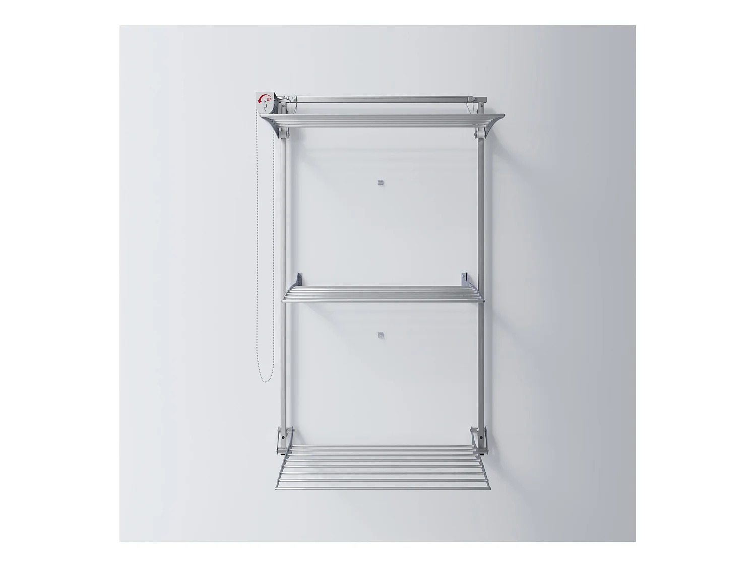 Étendoir mural 3 grilles pour intérieur et extérieur – gris – 88x52x137 cm Tower