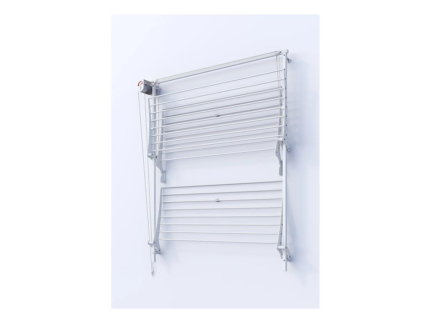 Étendoir mural 3 grilles pour intérieur et extérieur – gris – 88x52x137 cm Tower