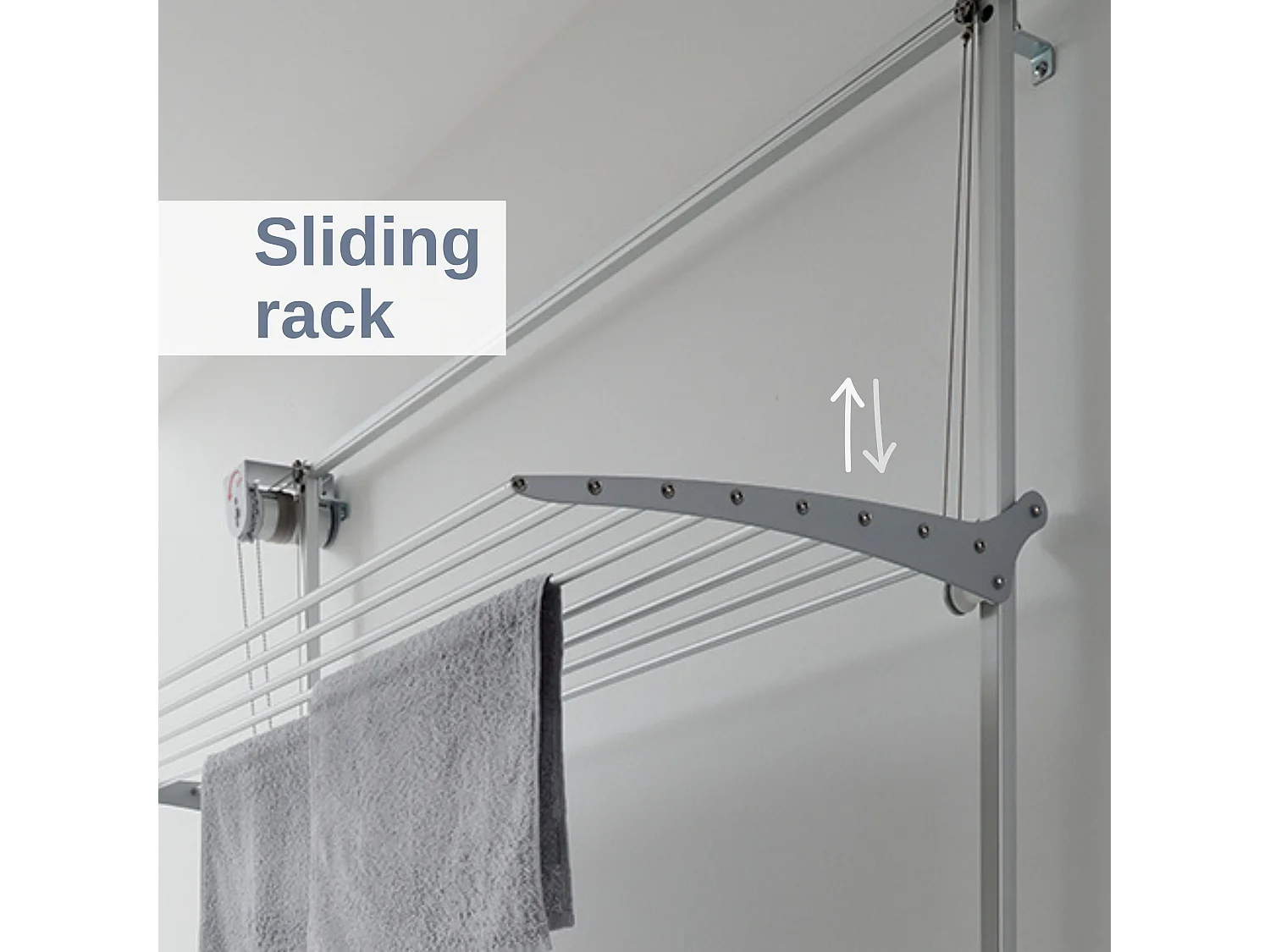 Étendoir mural 3 grilles pour intérieur et extérieur – gris – 88x52x137 cm Tower