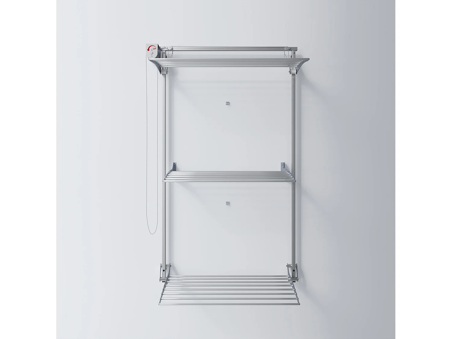 Étendoir mural 3 grilles pour intérieur et extérieur – gris – 88x52x137 cm Tower