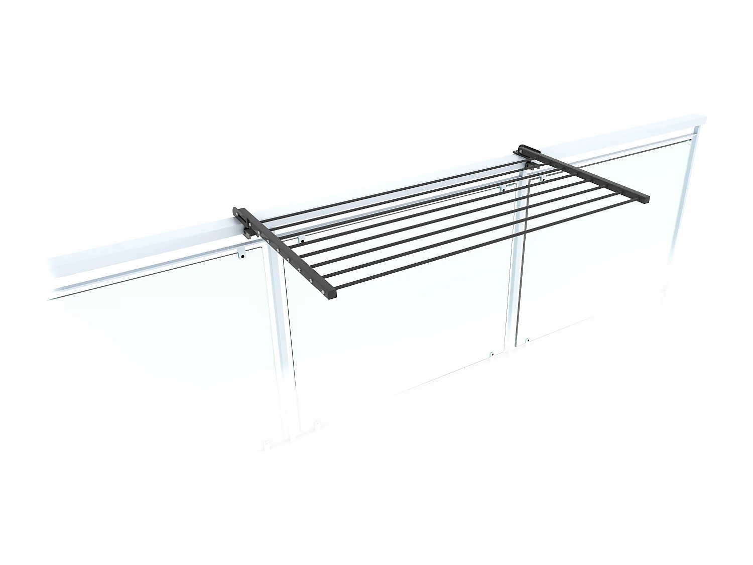 Étendoir balcon pliable et inclinable pour extérieur – antracite – 102x63x8 cm DUO