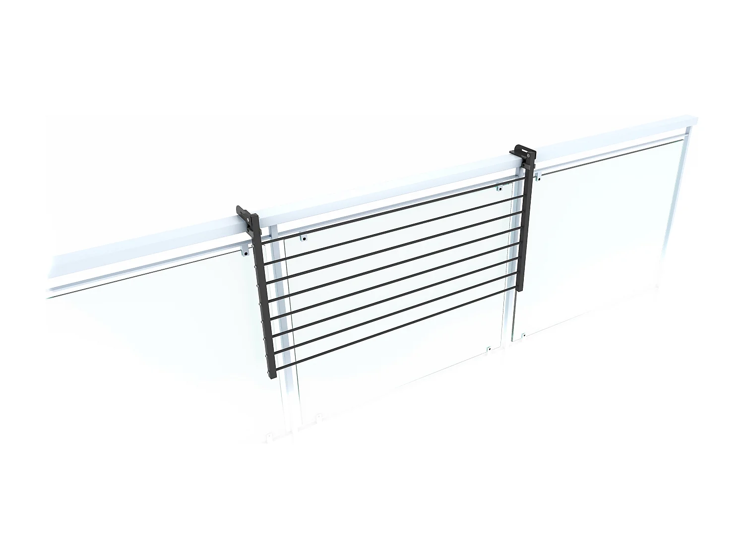 Étendoir balcon pliable et inclinable pour extérieur – antracite – 102x63x8 cm DUO