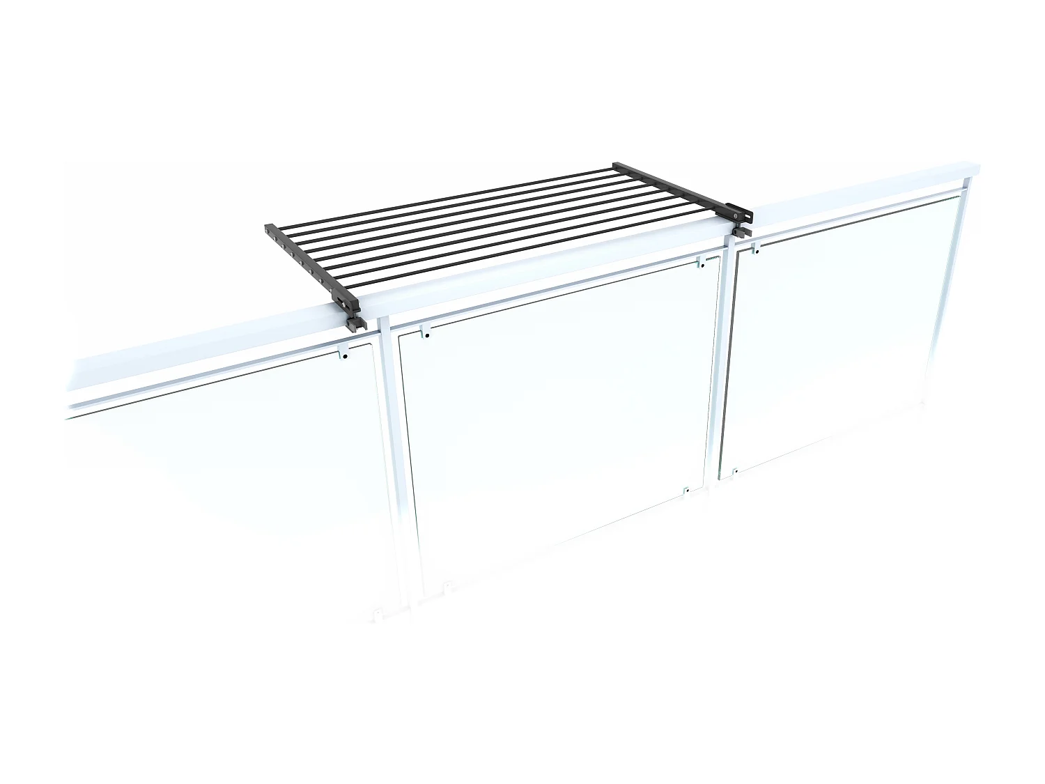 Étendoir balcon pliable et inclinable pour extérieur – antracite – 102x63x8 cm DUO