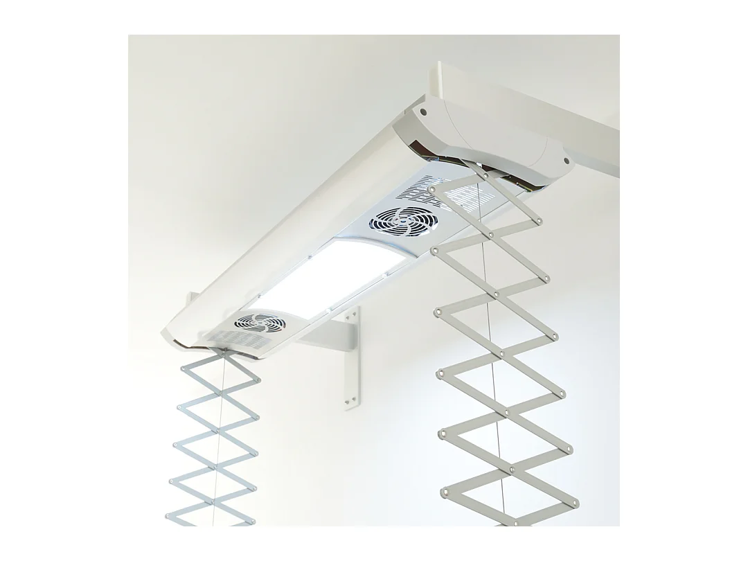 Étendoir électrique mur ou plafond en aluminium résistant – gris – 122x57x30 cm Air 120