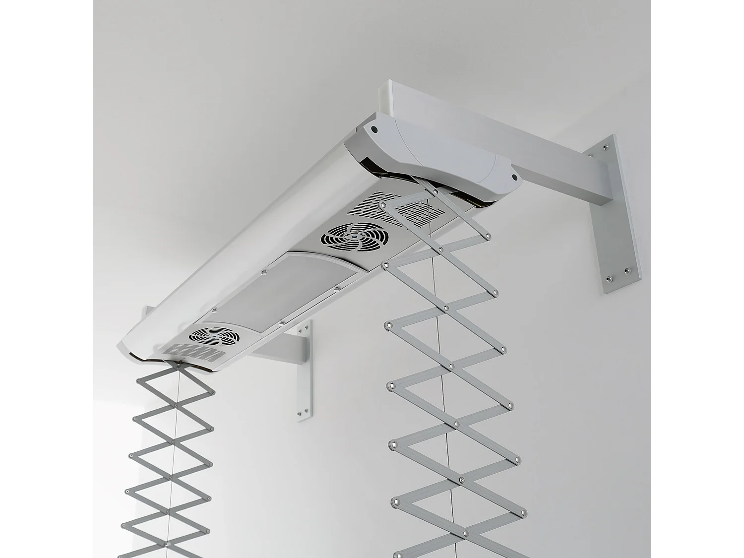 Étendoir électrique mur ou plafond en aluminium résistant – gris – 122x57x30 cm Air 120