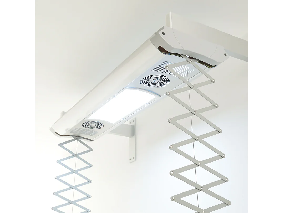 Étendoir électrique mur ou plafond en aluminium résistant – gris – 122x57x30 cm Air 120