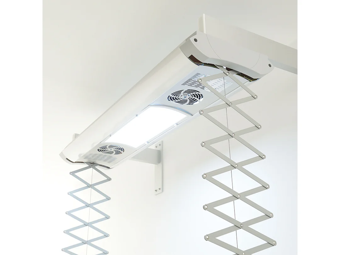 Étendoir électrique mur ou plafond en aluminium résistant – gris – 122x57x30 cm Air 120