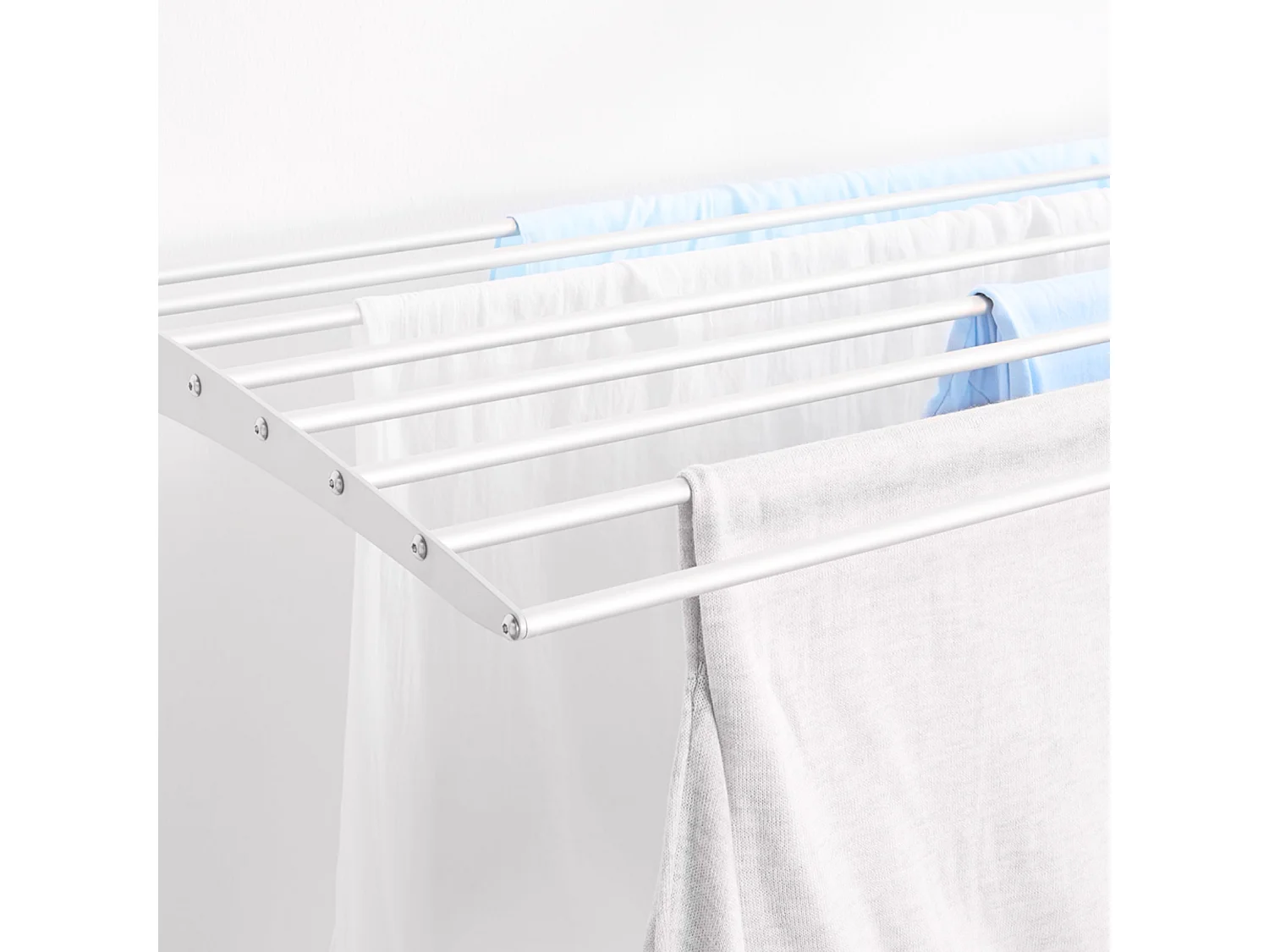 Étendoir à linge mural en aluminium résistant – blanc – 60x50x10 cm Fold Down 60