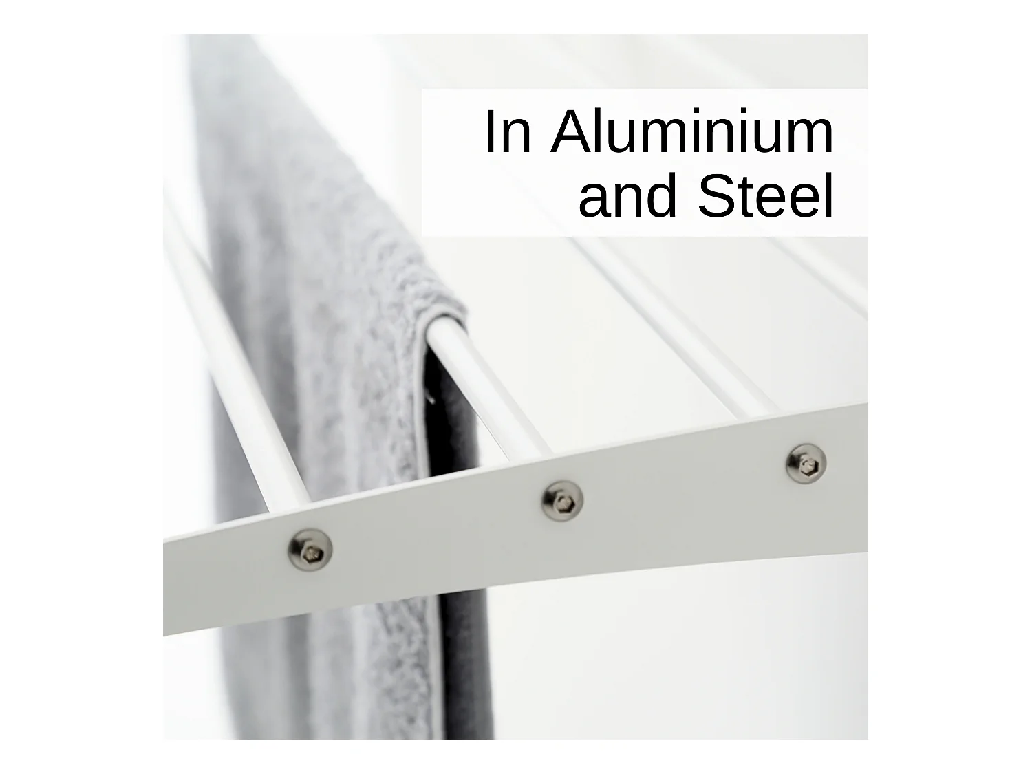 Étendoir mural 3 grilles pour intérieur et extérieur – blanc – 128x52x137 cm Tower