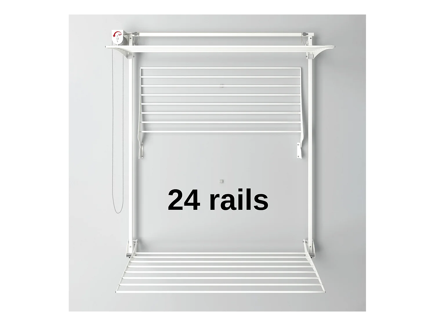 Étendoir mural 3 grilles pour intérieur et extérieur – blanc – 128x52x137 cm Tower