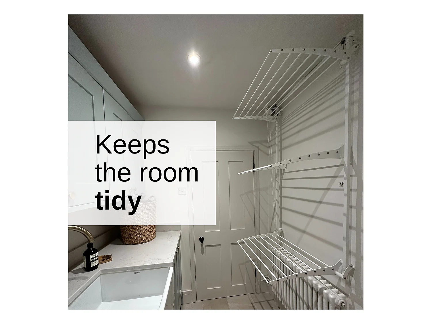 Étendoir mural 3 grilles pour intérieur et extérieur – blanc – 128x52x137 cm Tower