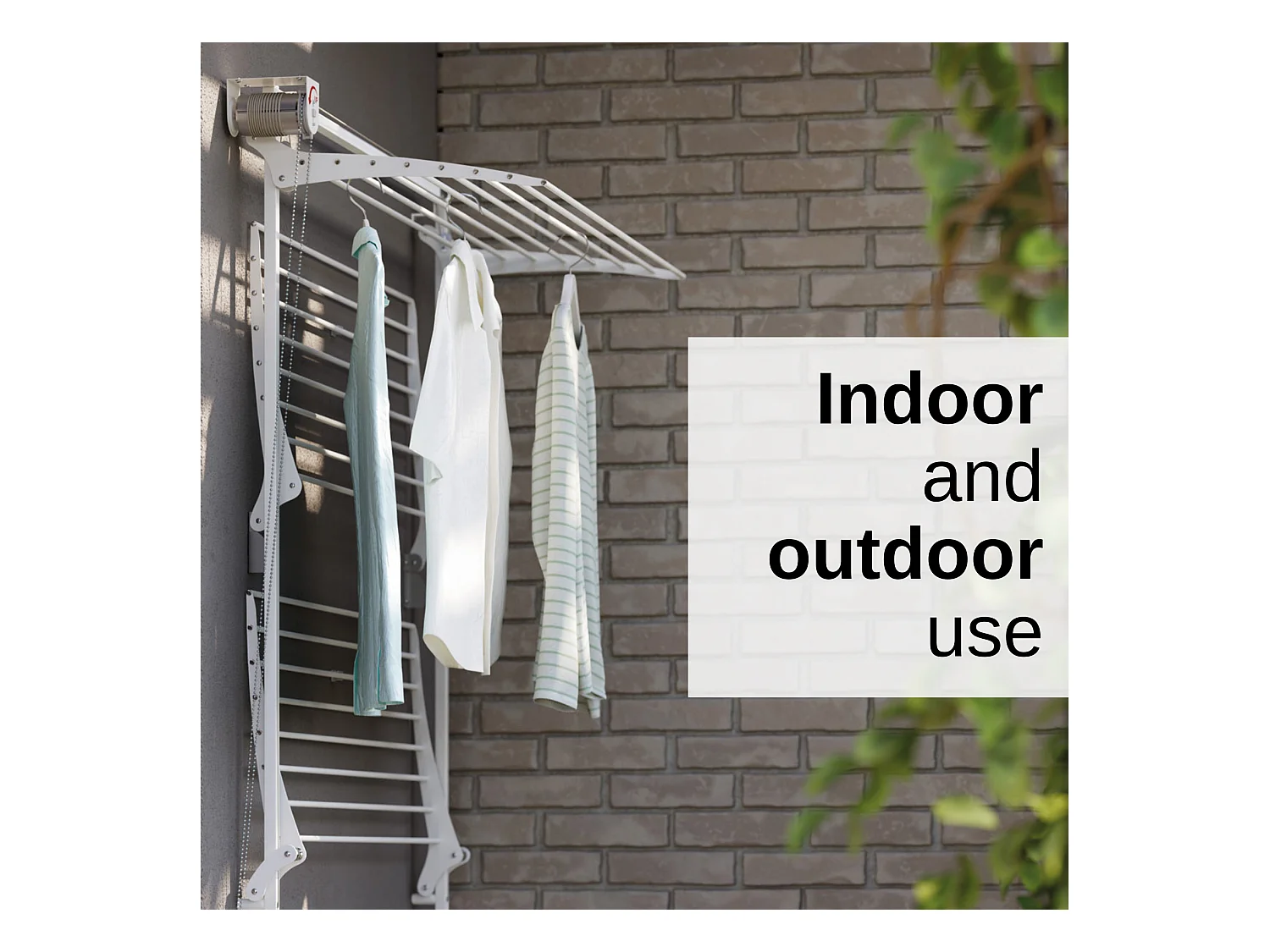 Étendoir mural 3 grilles pour intérieur et extérieur – blanc – 128x52x137 cm Tower