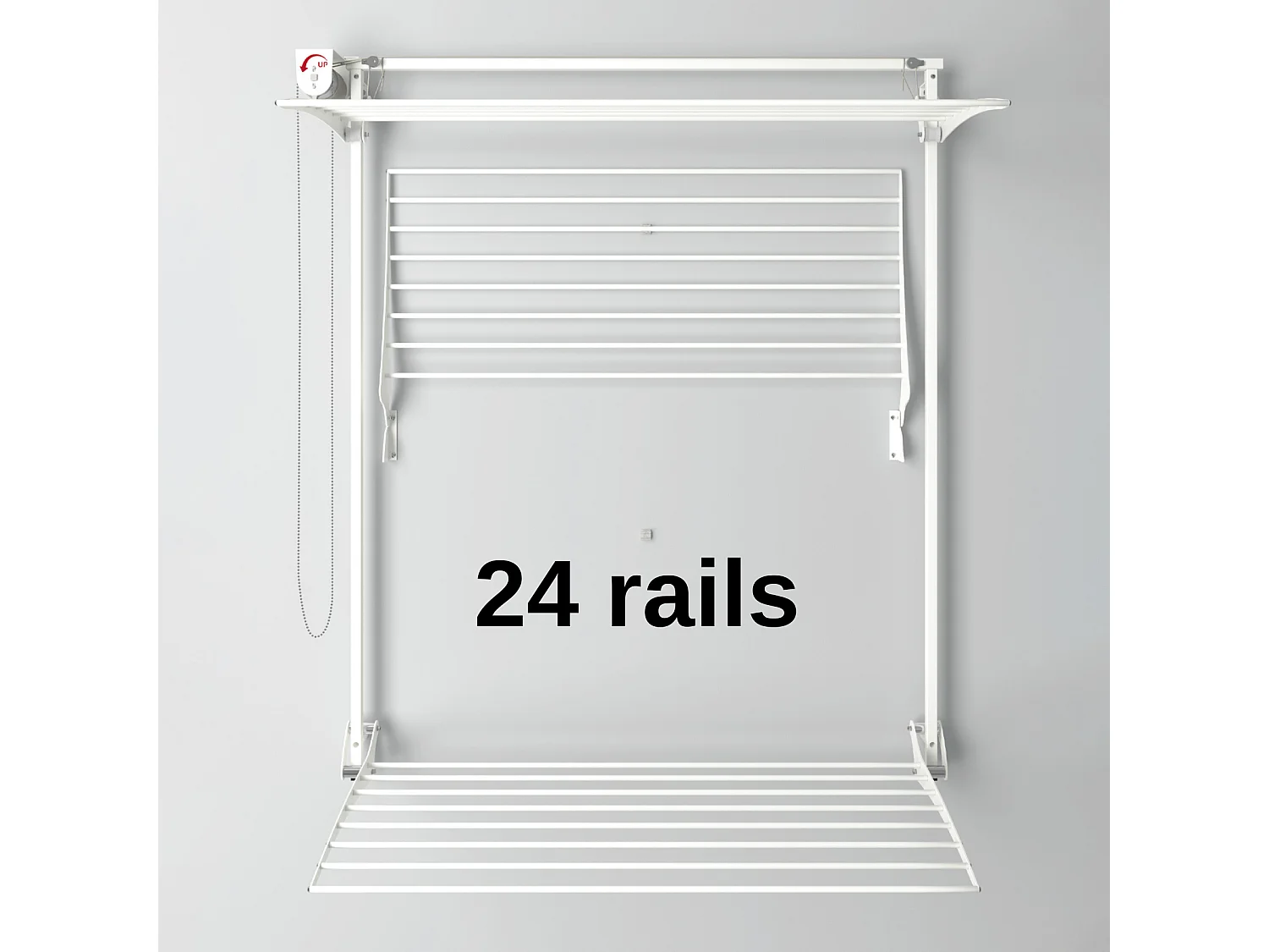 Étendoir mural 3 grilles pour intérieur et extérieur – blanc – 128x52x137 cm Tower