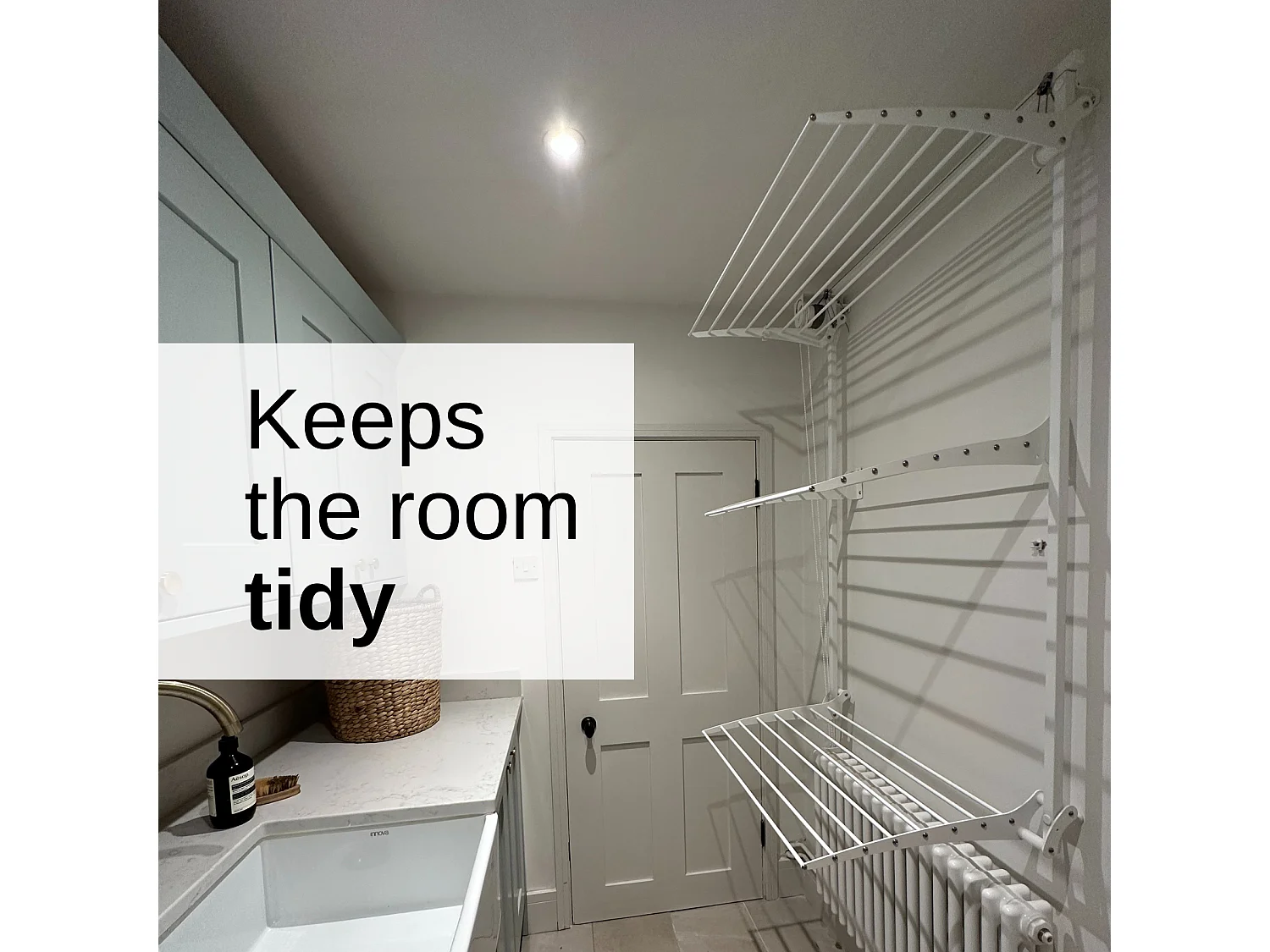 Étendoir mural 3 grilles pour intérieur et extérieur – blanc – 128x52x137 cm Tower