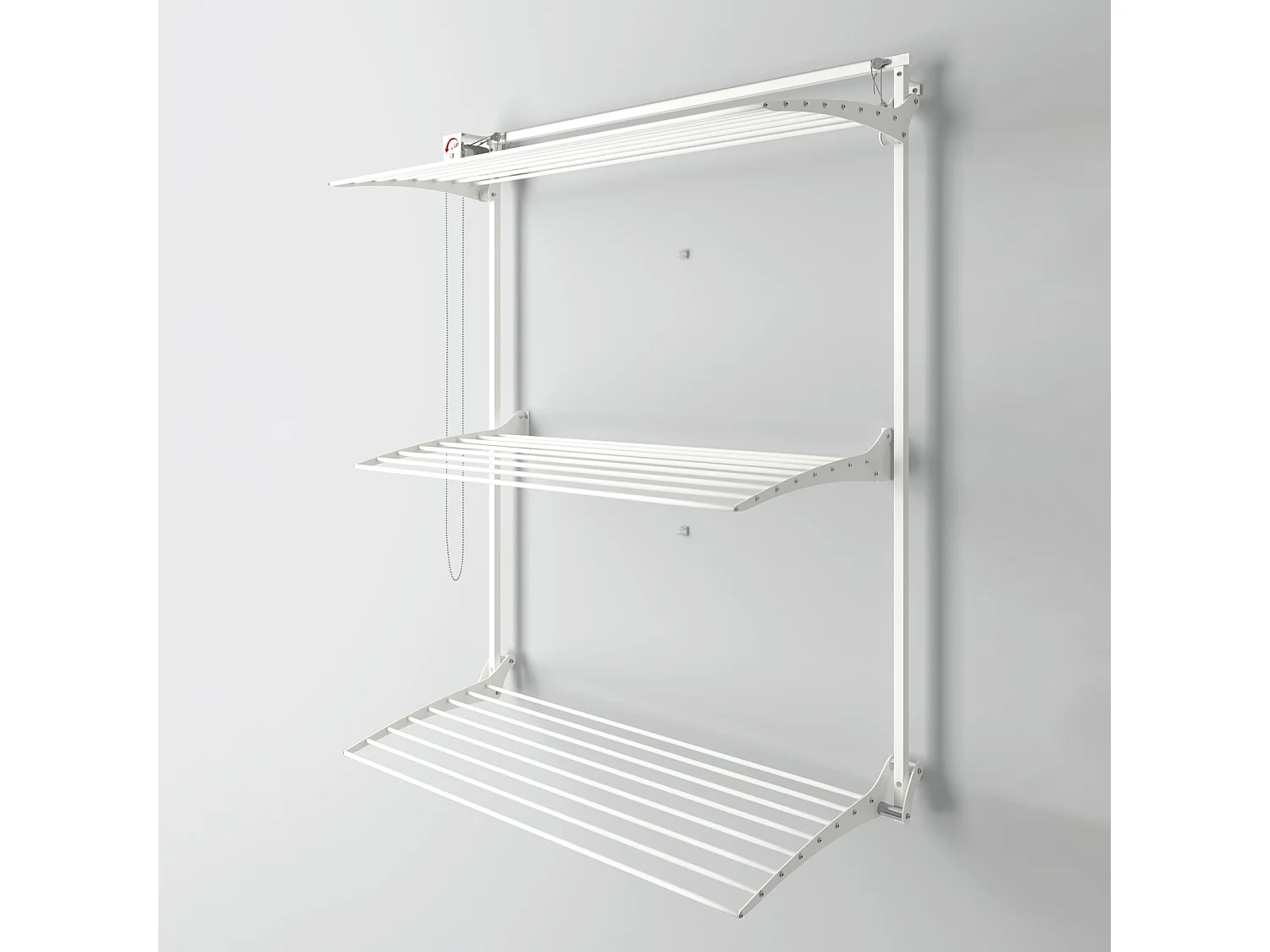 Étendoir mural 3 grilles pour intérieur et extérieur – blanc – 128x52x137 cm Tower