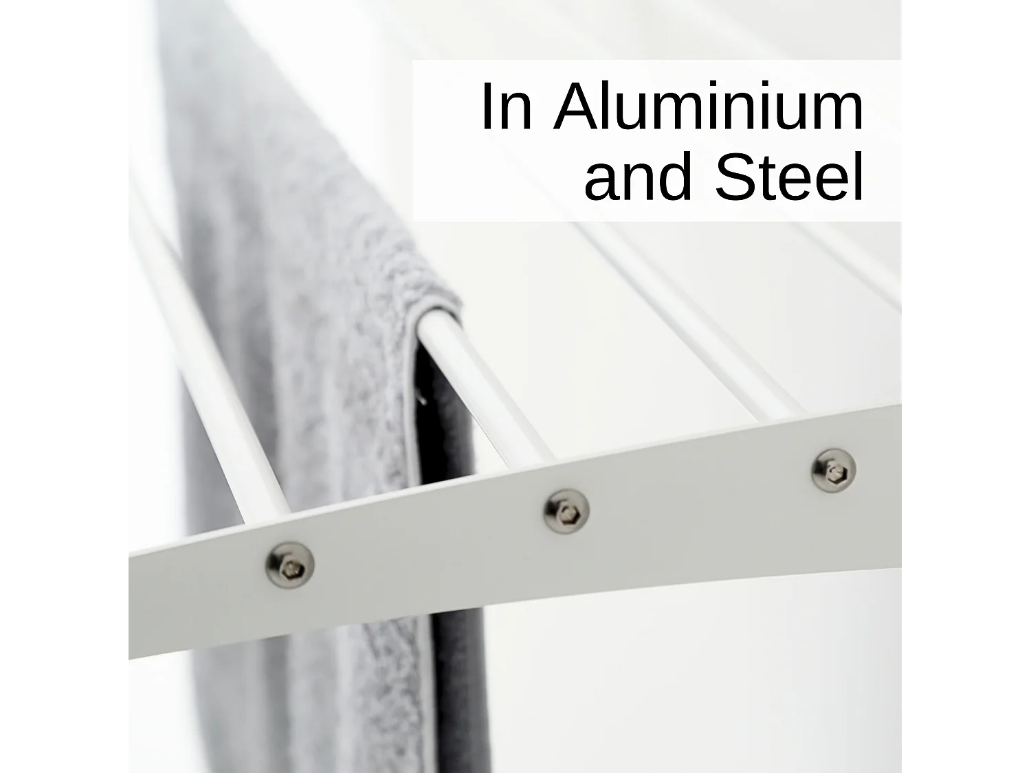 Étendoir mural 3 grilles pour intérieur et extérieur – blanc – 128x52x137 cm Tower