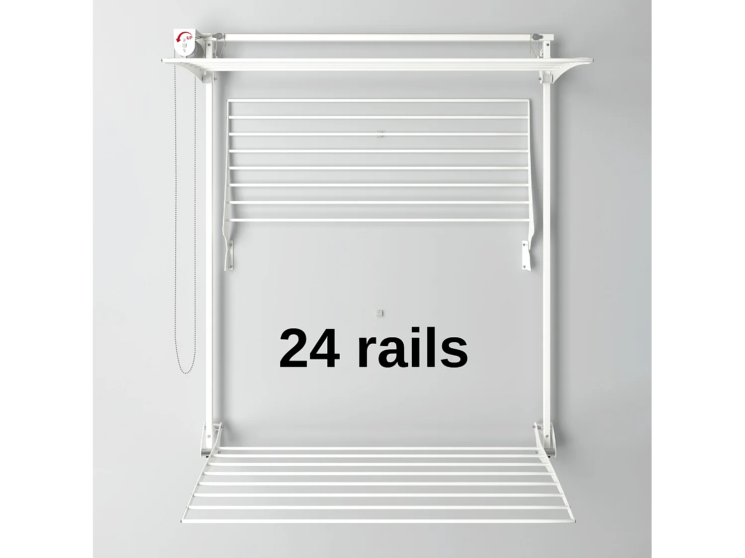 Étendoir mural 3 grilles pour intérieur et extérieur – blanc – 128x52x137 cm Tower