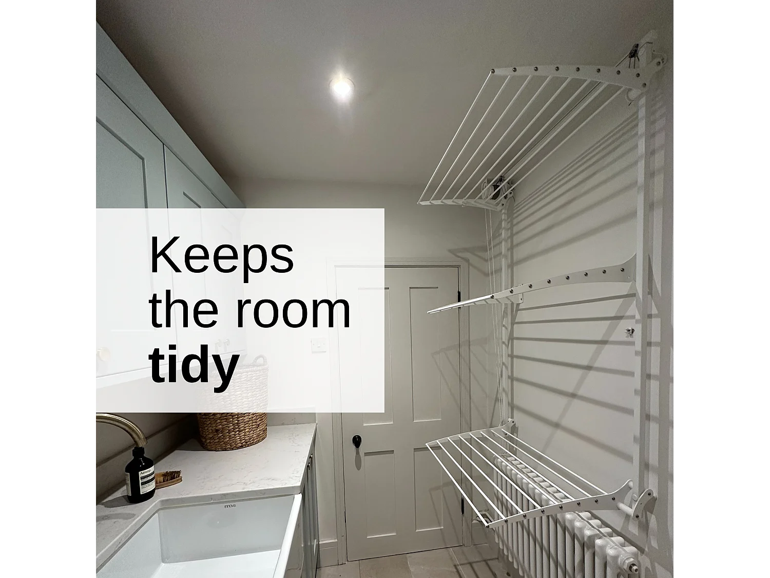 Étendoir mural 3 grilles pour intérieur et extérieur – blanc – 128x52x137 cm Tower