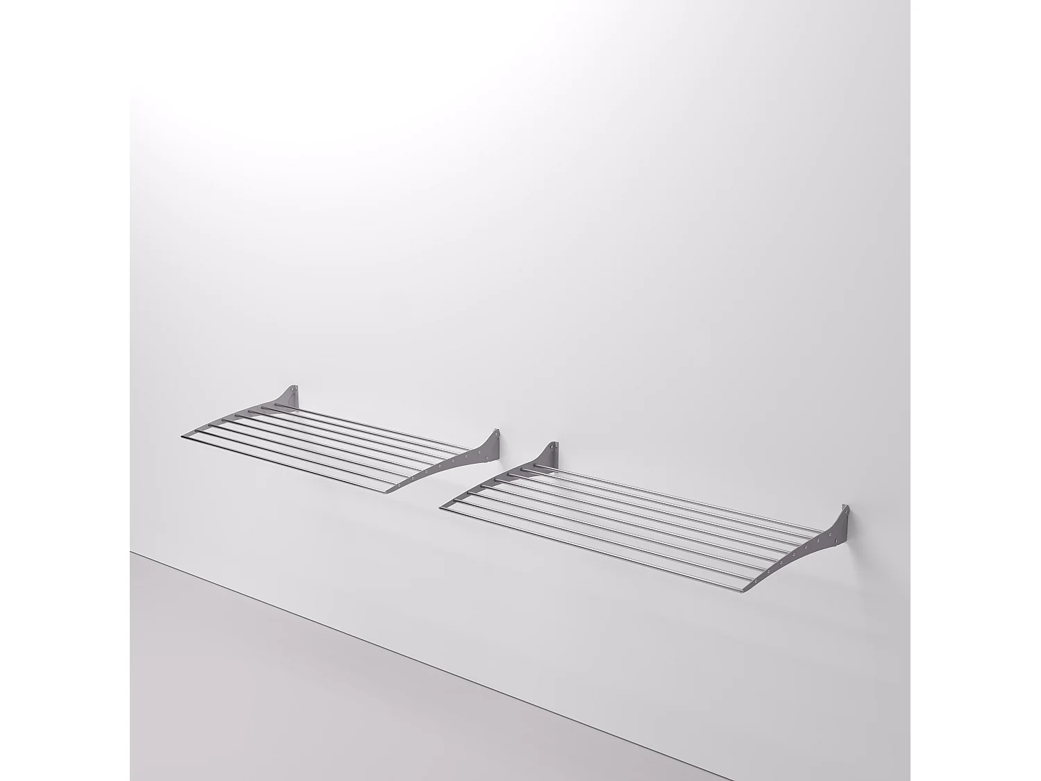 Étendoir à linge mural pour intérieur et extérieur – gris – 116x50x10 cm Fold Down 120