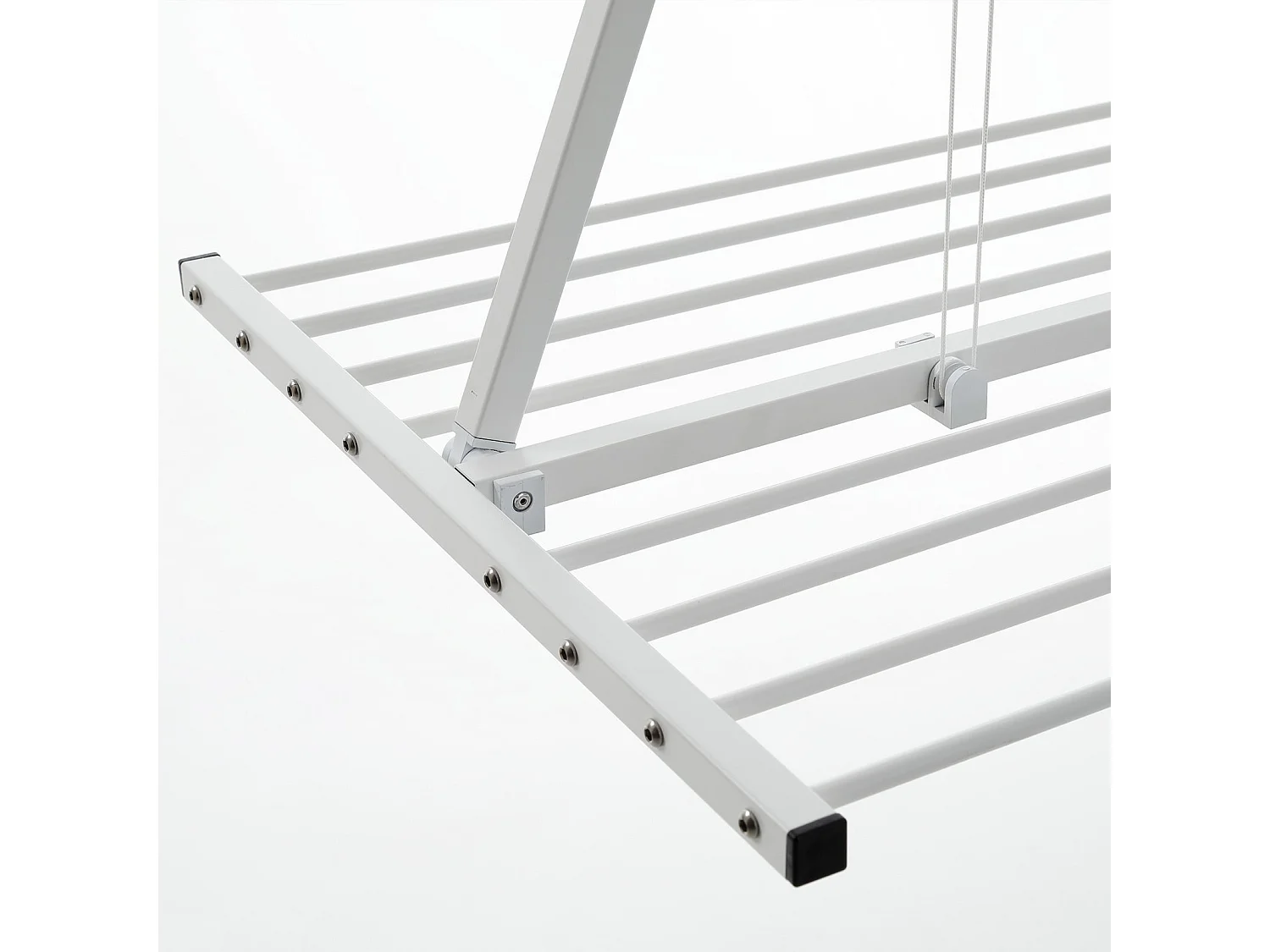 Étendoir de plafond manuel en aluminium résistant – blanc – 128x54x25 cm Mini 120