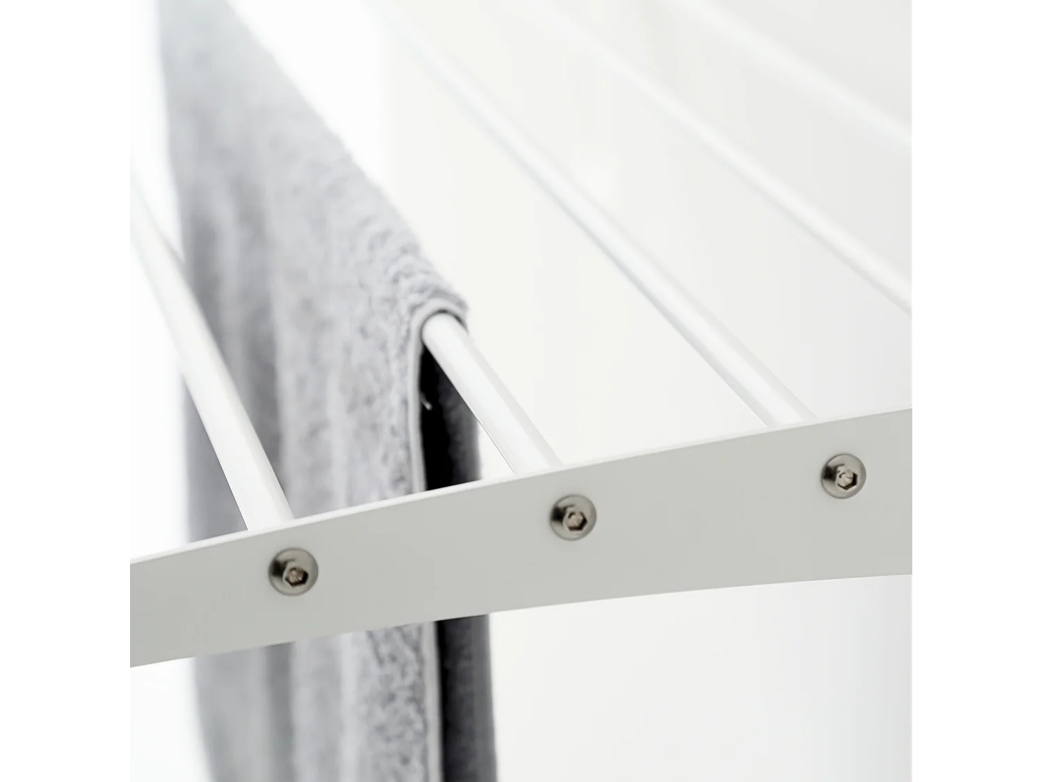 Étendoir mural 2 grilles aluminium résistant – blanc – 152x52x137 cm Wall Plus