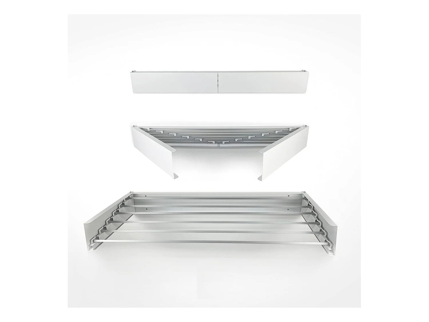 Étendoir mural rétractable en aluminium résistant – blanc – 101x50x13 cm Hide 100