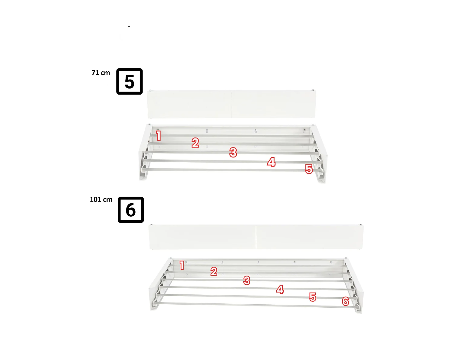 Étendoir mural rétractable en aluminium résistant – blanc – 101x50x13 cm Hide 100