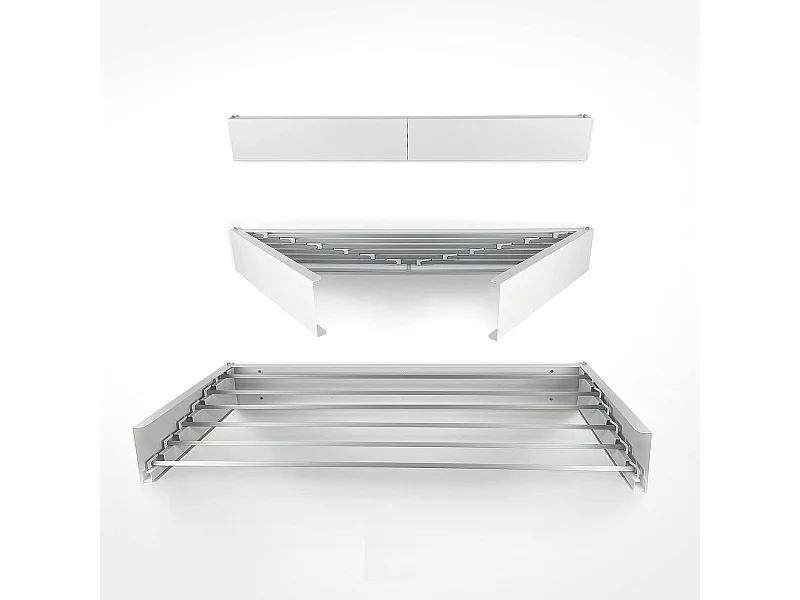 Étendoir mural rétractable en aluminium résistant – blanc – 101x50x13 cm Hide 100