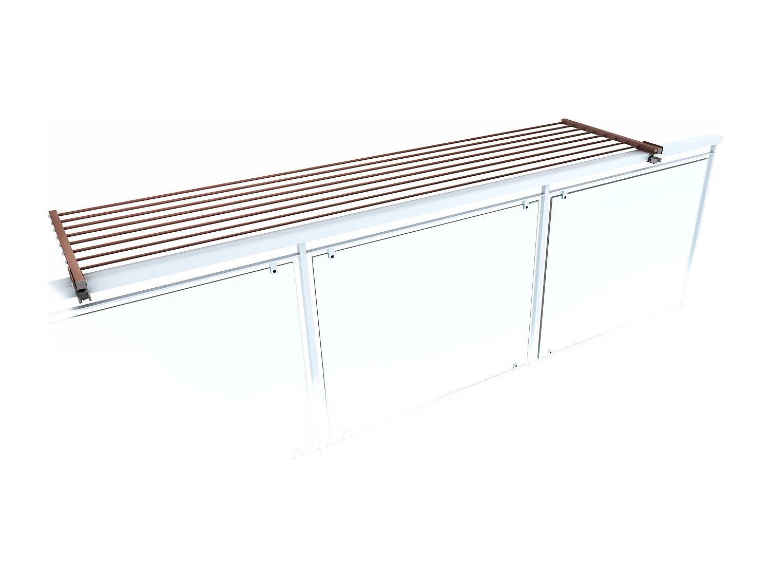 Étendoir balcon pliable et inclinable pour extérieur – corten – 202x63x8 cm DUO