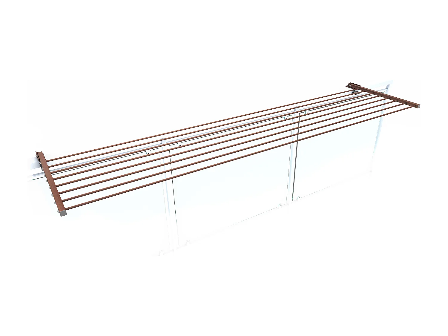 Étendoir balcon pliable et inclinable pour extérieur – corten – 202x63x8 cm DUO