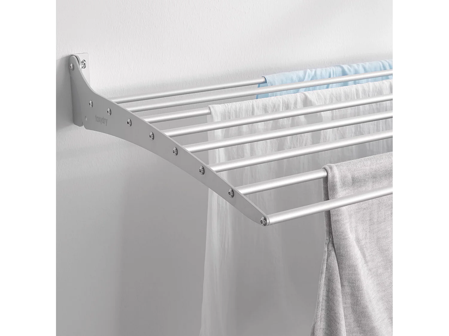 Étendoir à linge mural pour intérieur et extérieur – blanc – 82x50x10 cm Fold Down 80