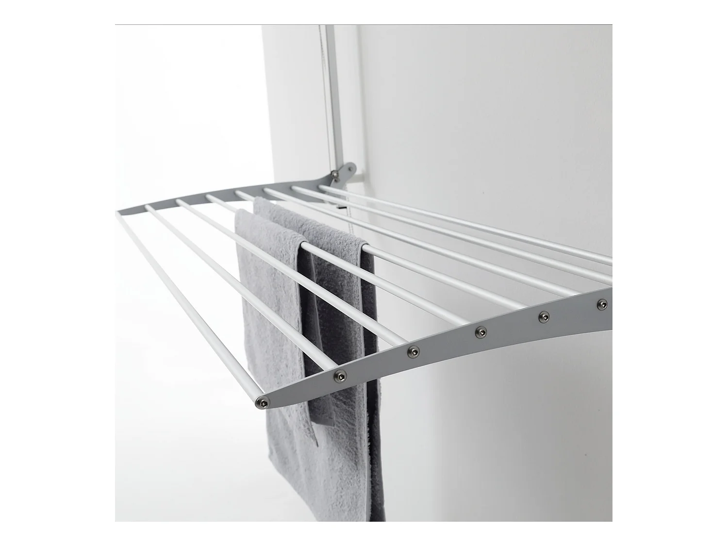 Étendoir mural en aluminium résistant et robuste – gris – 128x52x137 cm Wall 120