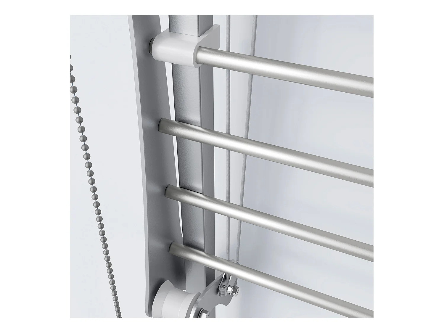 Étendoir mural en aluminium résistant et robuste – gris – 128x52x137 cm Wall 120