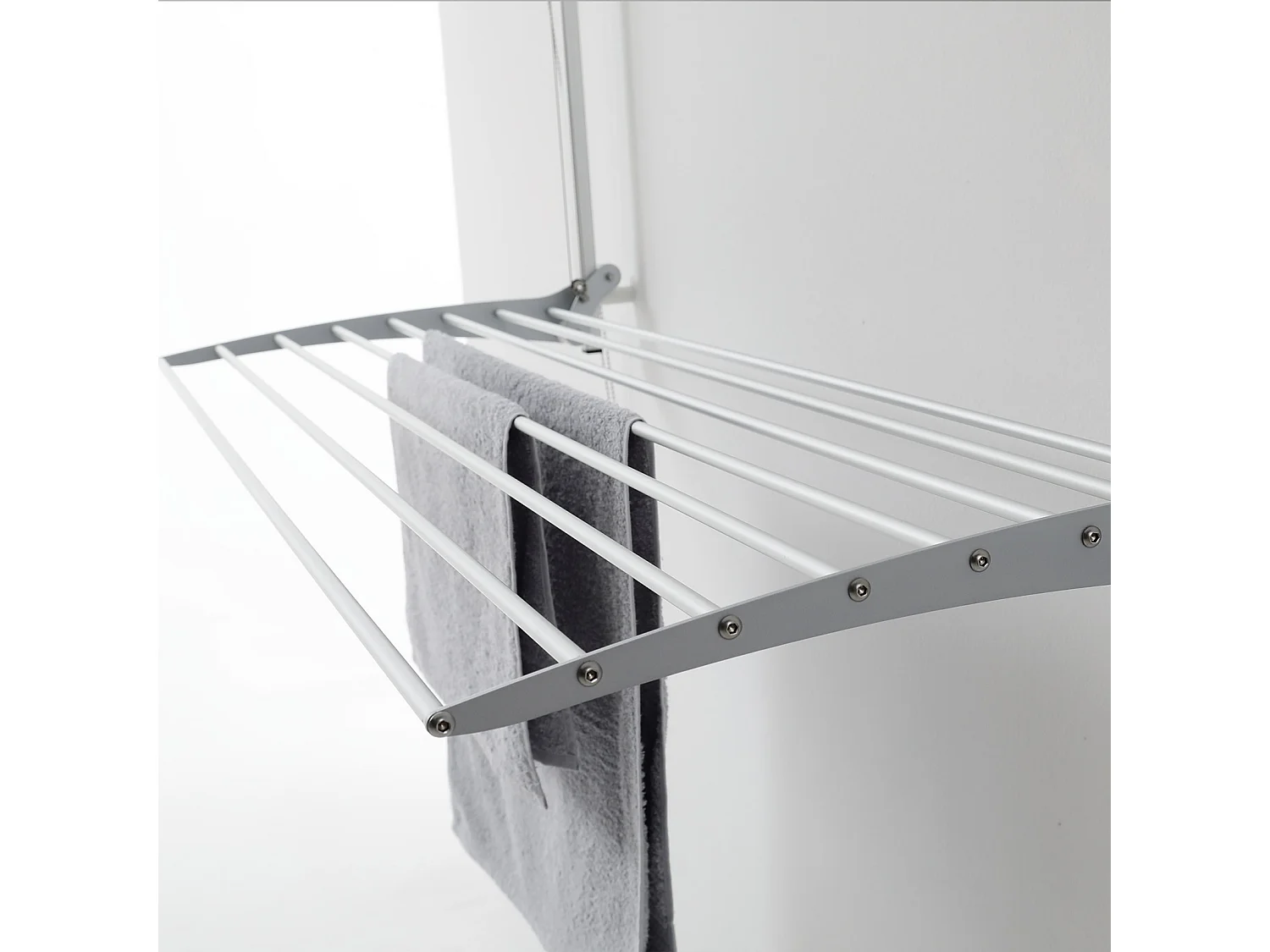 Étendoir mural en aluminium résistant et robuste – gris – 128x52x137 cm Wall 120