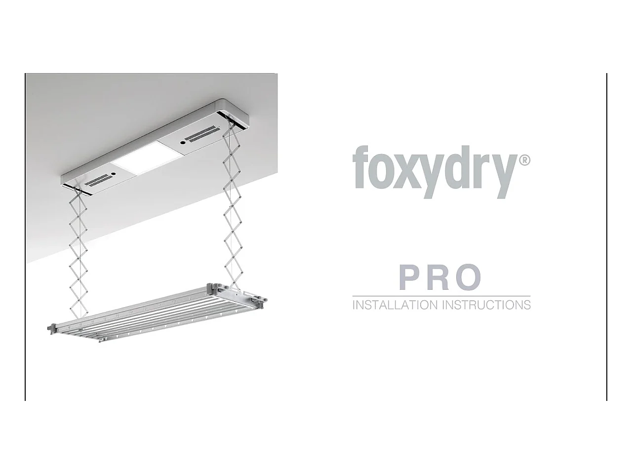 Séchoir électrique de plafond avec télécommande – gris – 160x52x30 cm PRO 150