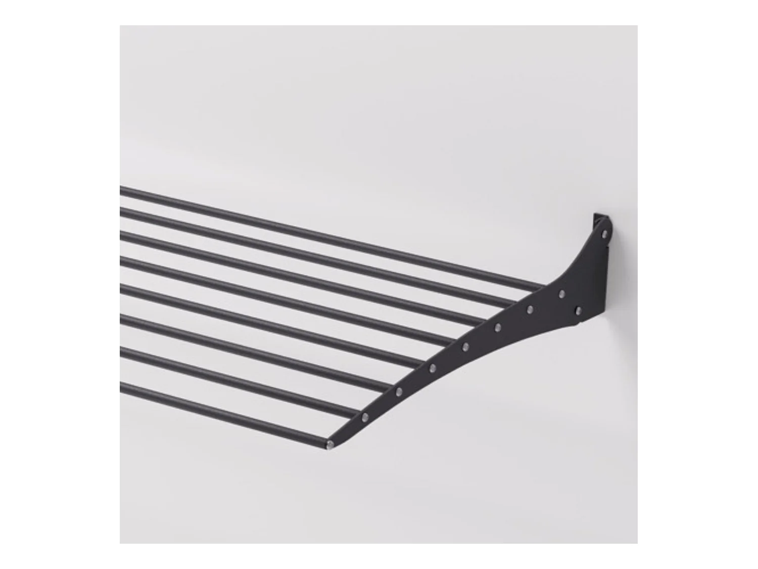 Étendoir à linge mural en aluminium résistant – noir – 100x50x10 cm Fold Down 100