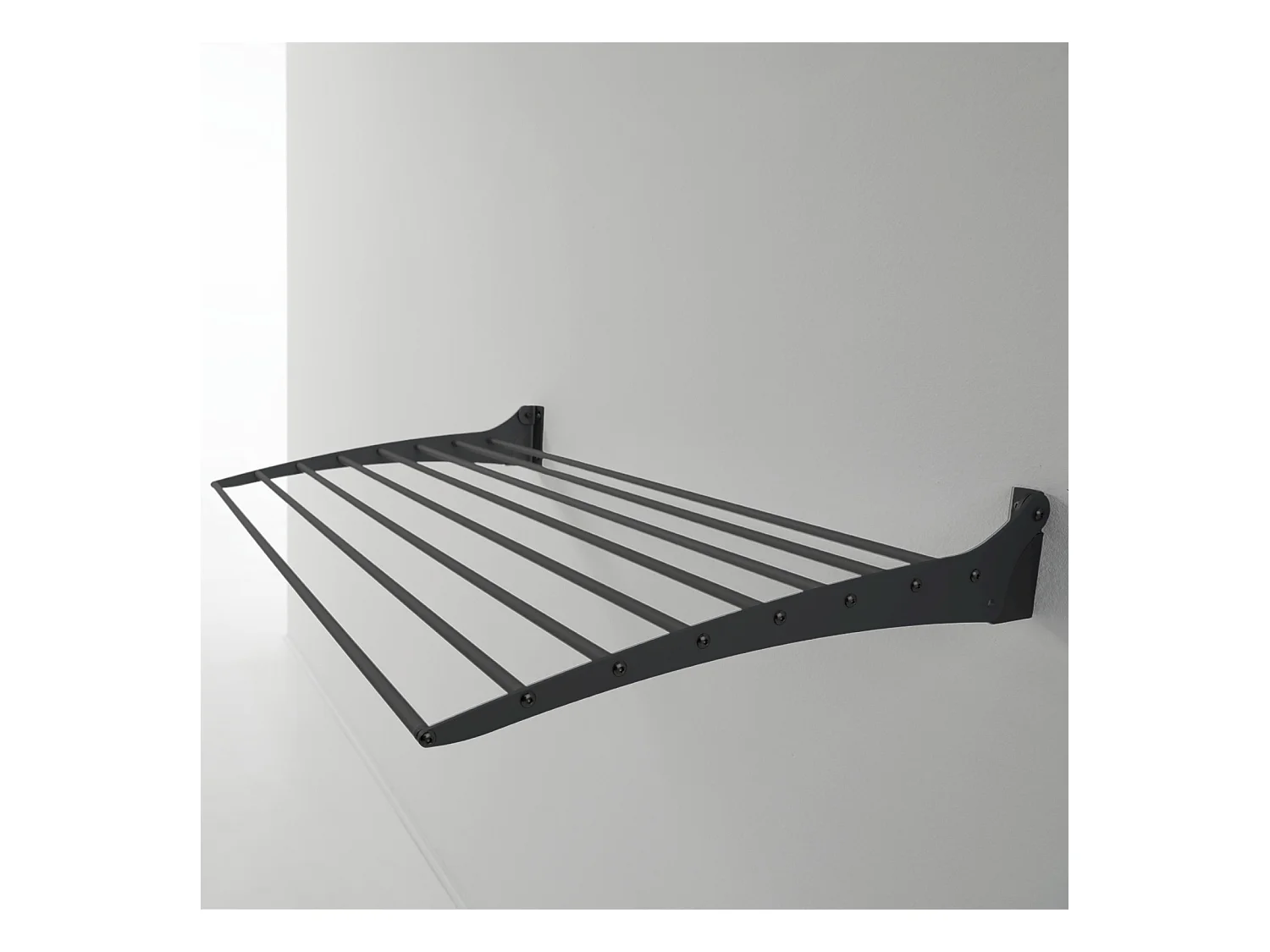 Étendoir à linge mural en aluminium résistant – noir – 100x50x10 cm Fold Down 100