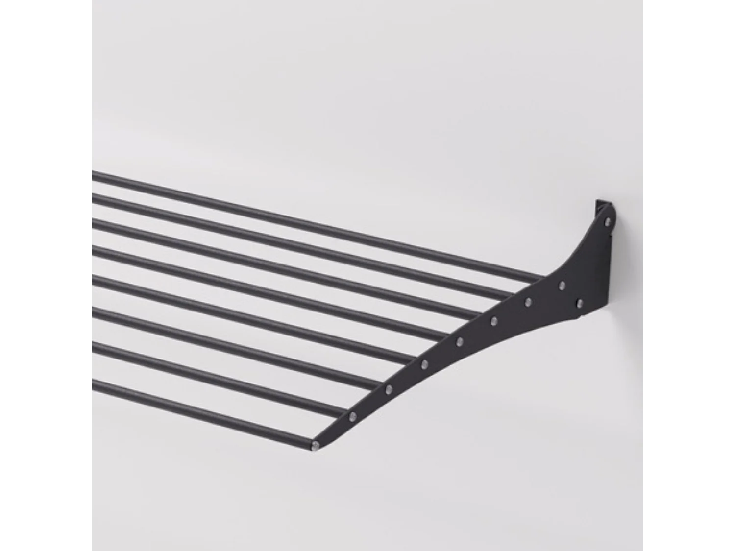 Étendoir à linge mural en aluminium résistant – noir – 100x50x10 cm Fold Down 100