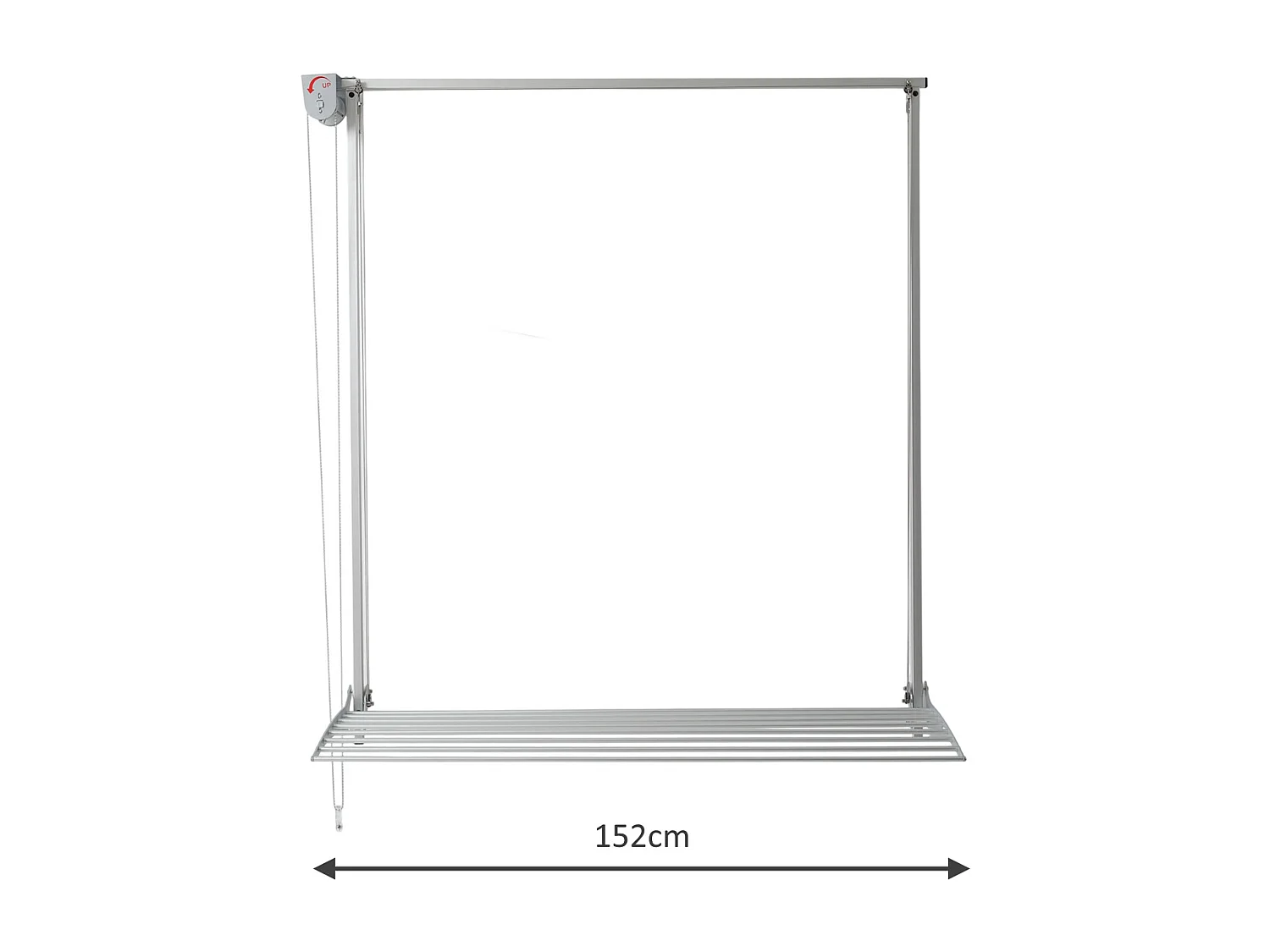 Étendoir mural pour intérieur et extérieur, durable – gris – 152x52x137 cm Wall 150