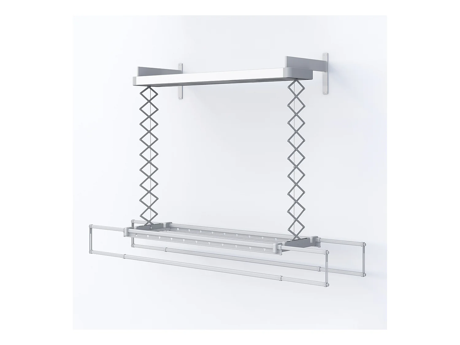 Étendoir électrique mur ou plafond en aluminium résistant – gris – 122x52x70 cm PRO 120