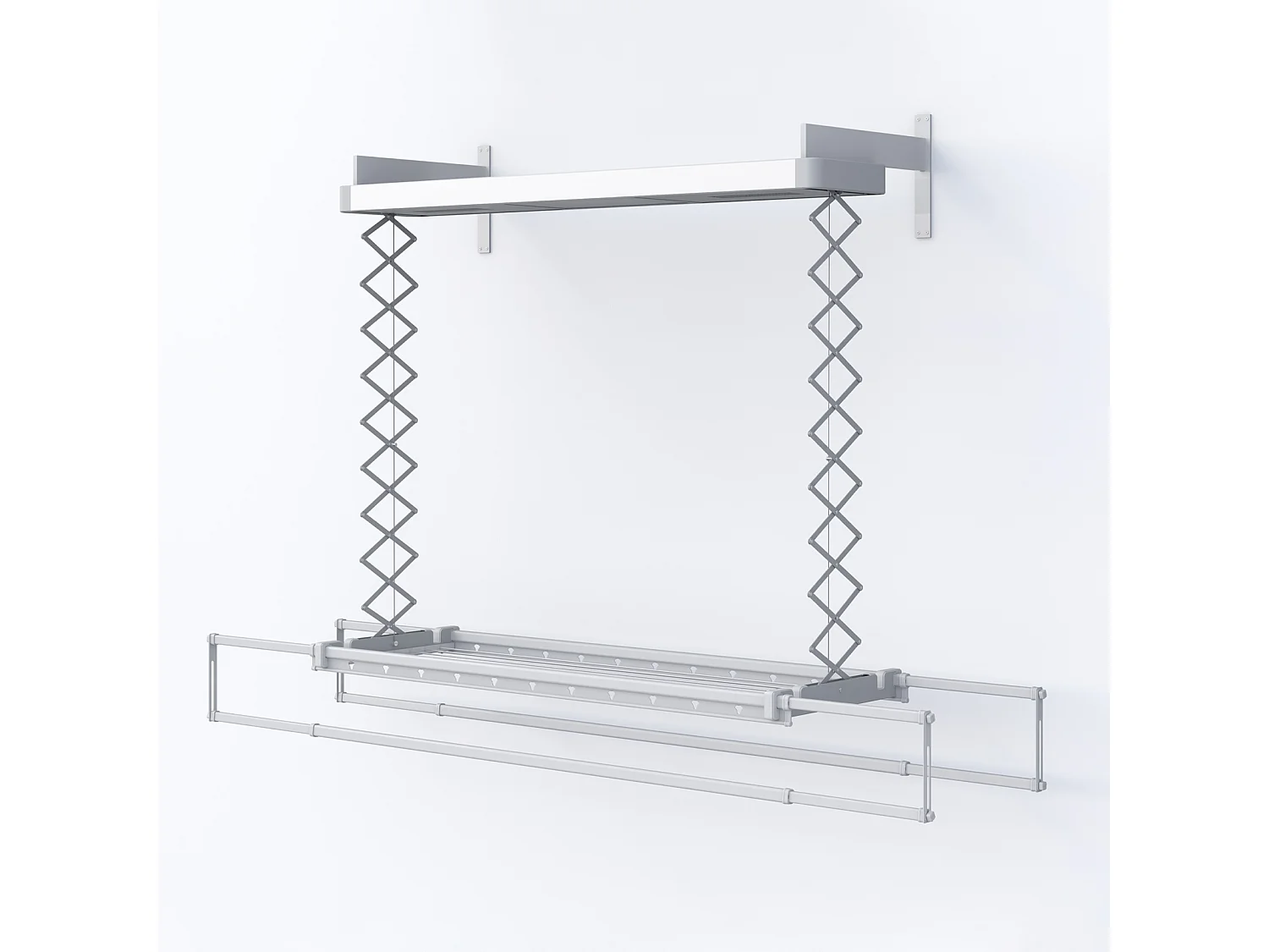 Étendoir électrique mur ou plafond en aluminium résistant – gris – 122x52x70 cm PRO 120