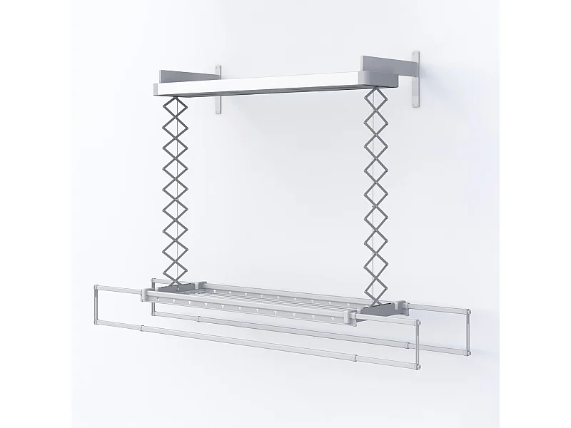 Étendoir électrique mur ou plafond en aluminium résistant – gris – 122x52x70 cm PRO 120