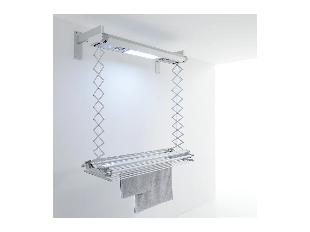 Étendoir électrique mur ou plafond en aluminium résistant – gris – 160x57x30 cm Air 150