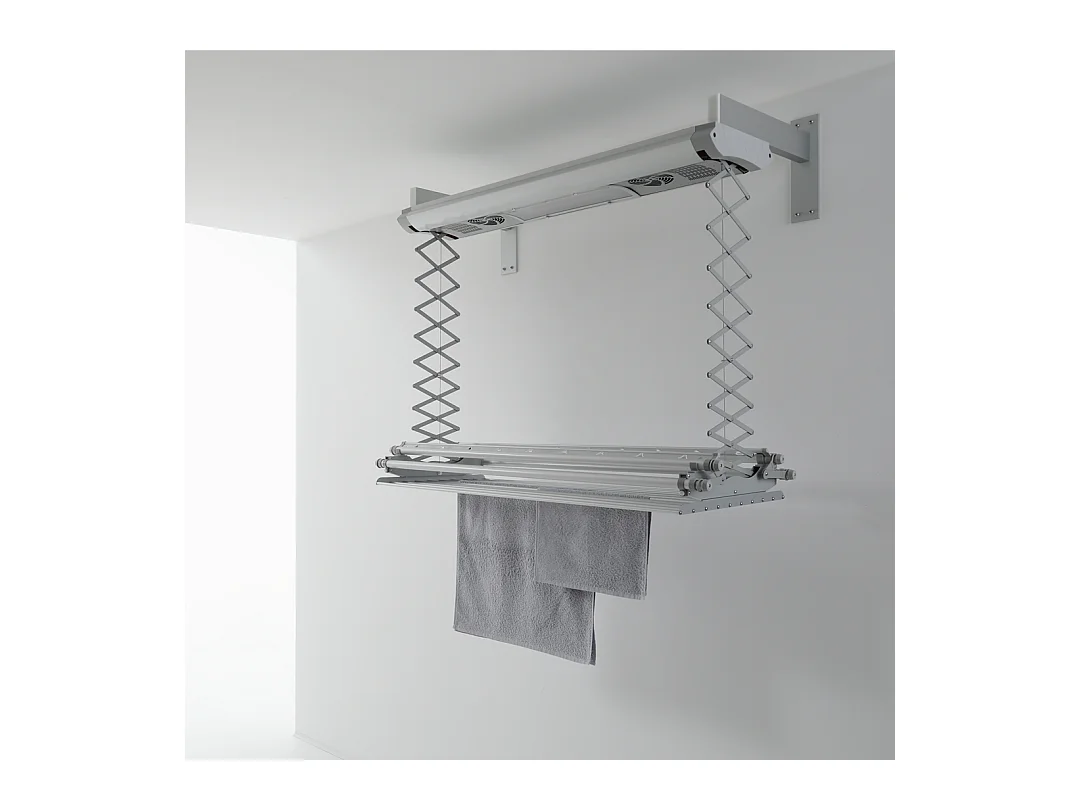 Étendoir électrique mur ou plafond en aluminium résistant – gris – 160x57x30 cm Air 150