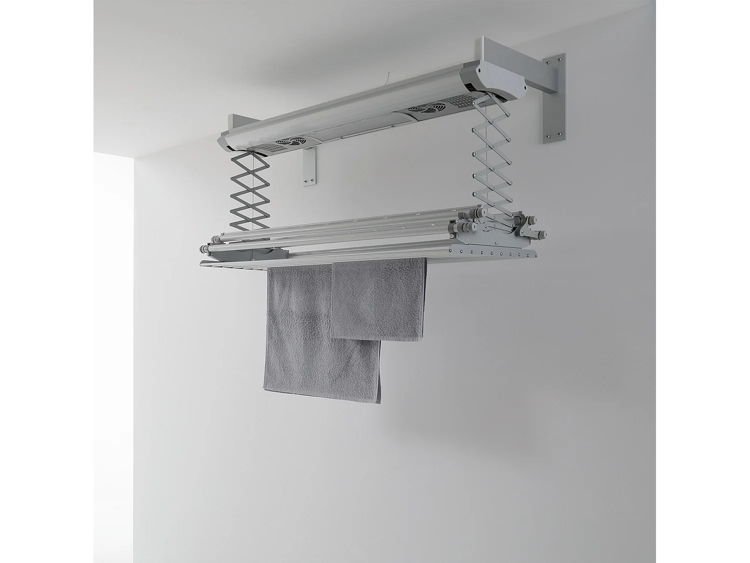 Étendoir électrique mur ou plafond en aluminium résistant – gris – 160x57x30 cm Air 150