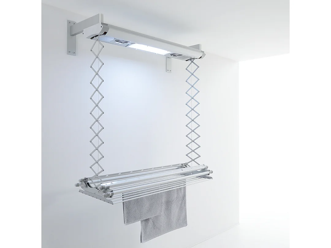 Étendoir électrique mur ou plafond en aluminium résistant – gris – 160x57x30 cm Air 150