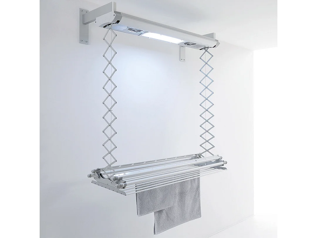 Étendoir électrique mur ou plafond en aluminium résistant – gris – 160x57x30 cm Air 150