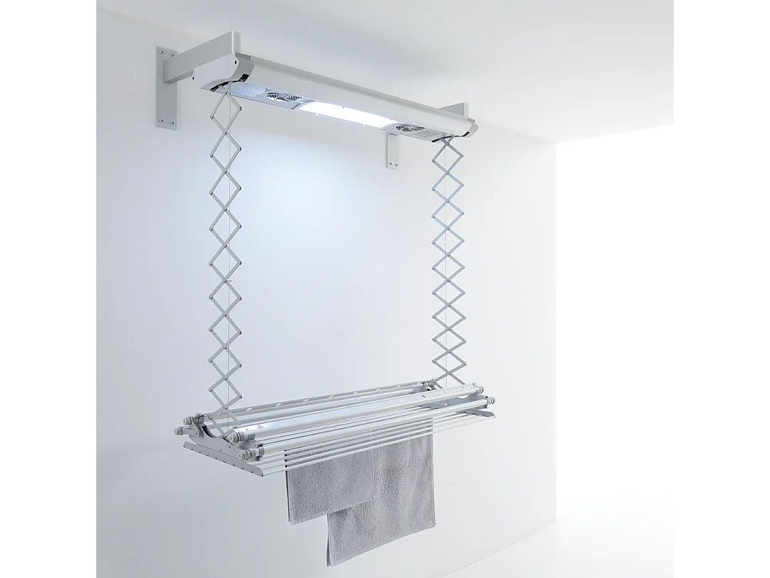 Étendoir électrique mur ou plafond en aluminium résistant – gris – 160x57x30 cm Air 150